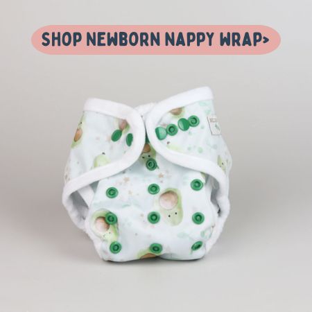 Picture of a bells bumz newborn nappy wrap, saying click to buy